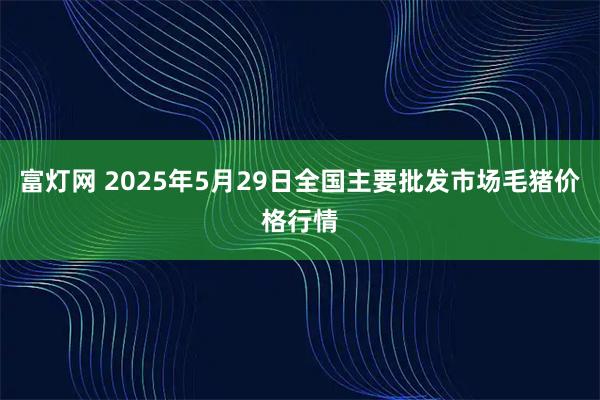富灯网 2025年5月29日全国主要批发市场毛猪价格行情